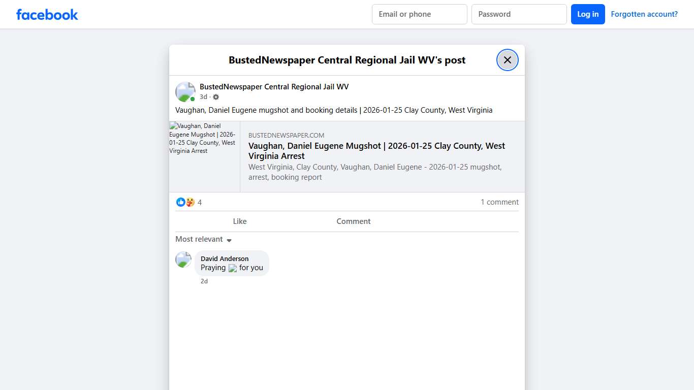 Vaughan, Daniel... - BustedNewspaper Central Regional Jail WV Facebook