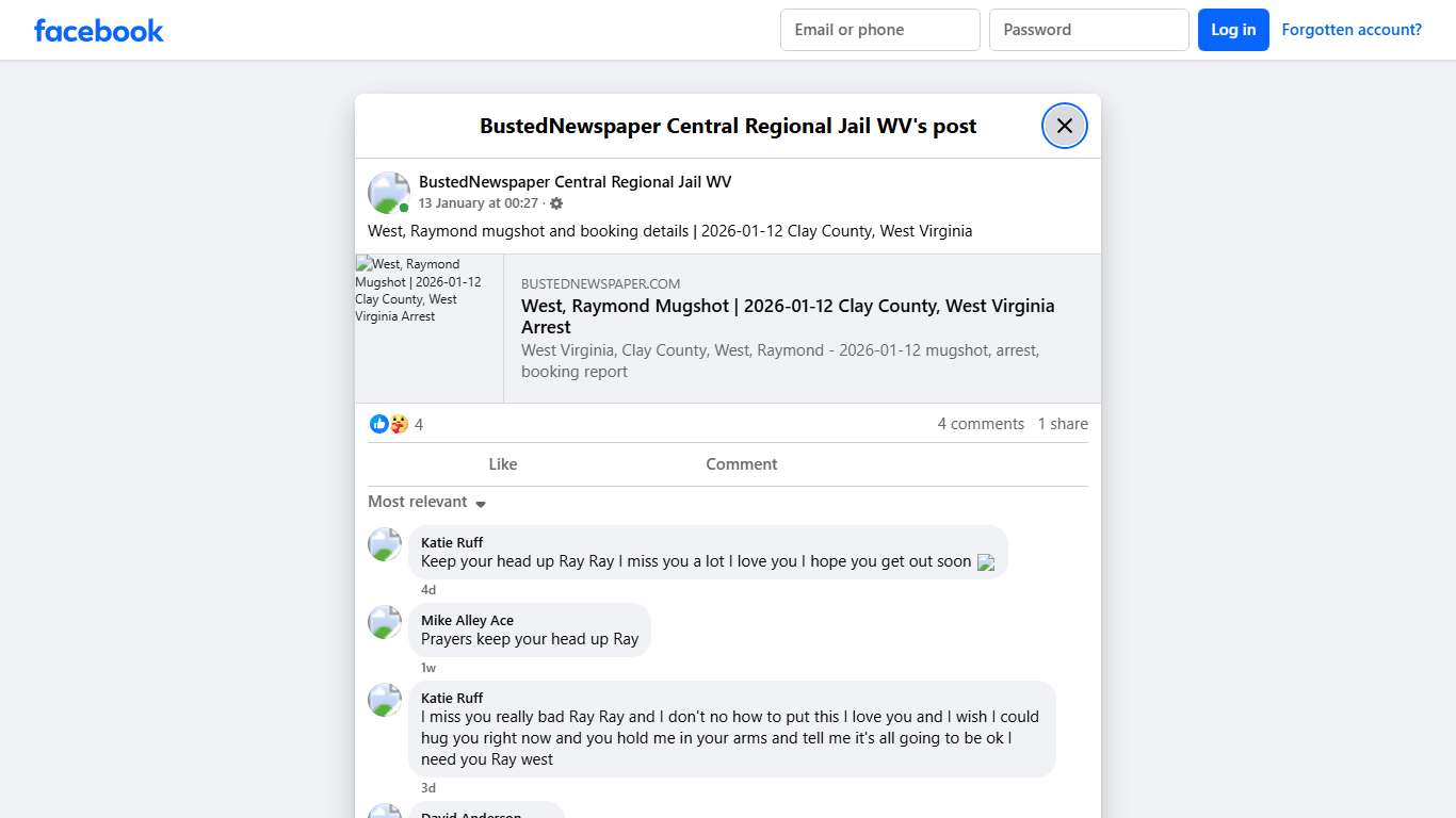 West, Raymond... - BustedNewspaper Central Regional Jail WV Facebook